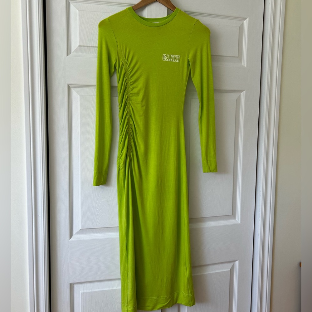 GANNI Bright Green Dress
